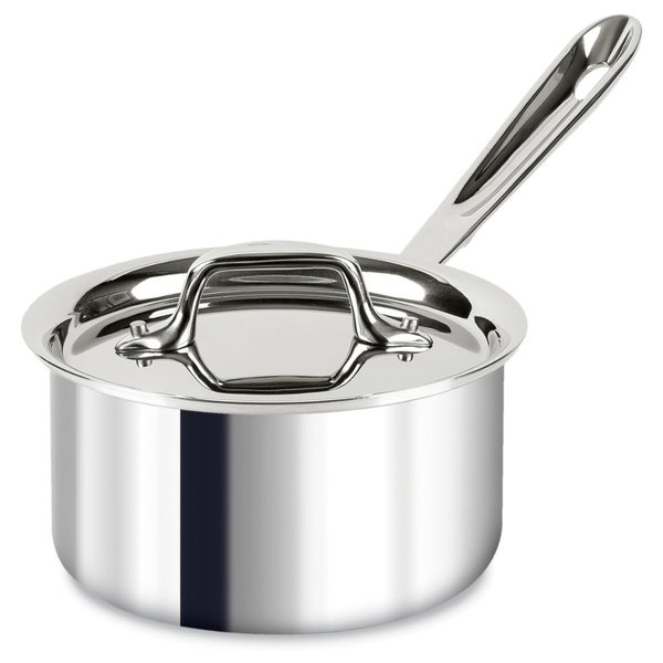 All-Clad D3 1.5 Quart 3-Ply Stainless Steel Sauce Pan With Lid