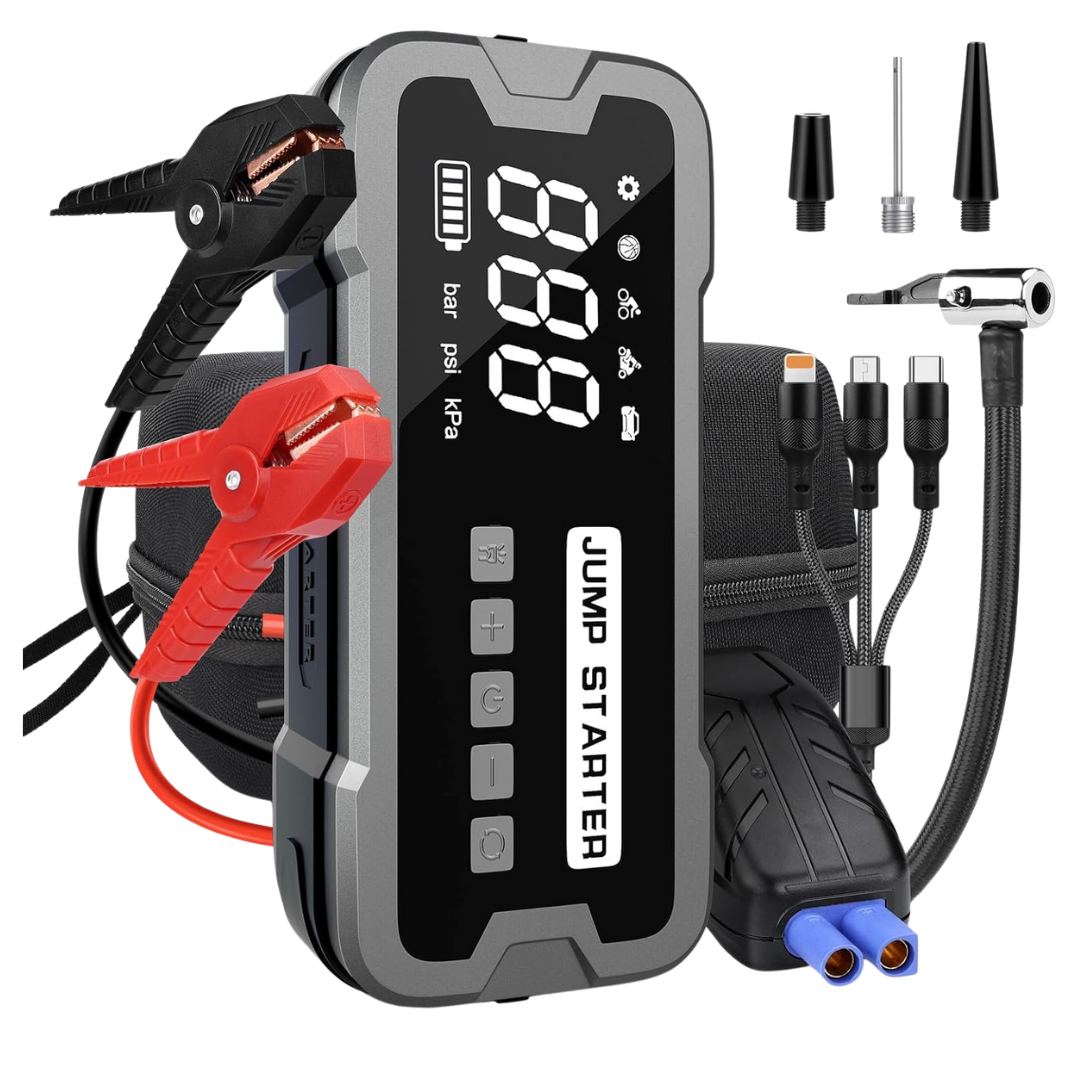 Portable 160 PSI 12V Car Jump Starter With Air Compressor