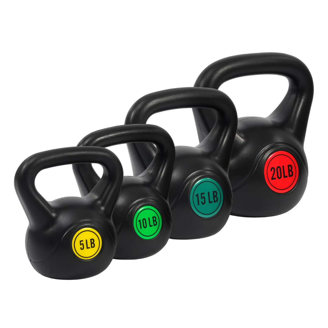4-Piece (50lbs Total) BalanceFrom Kettlebell Weight Set (5lb/10lb/15lb/20lb)