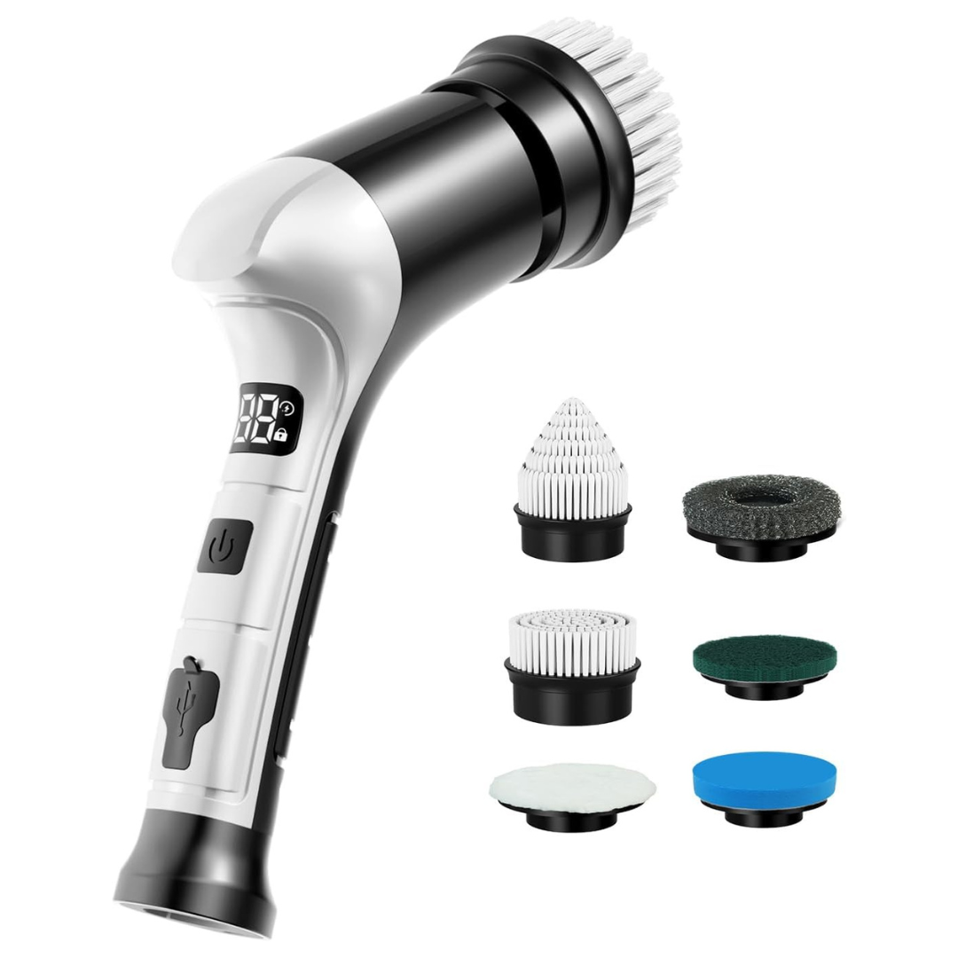KELAWE Electric Spin Scrubber, Cordless Household Cleaning Brush