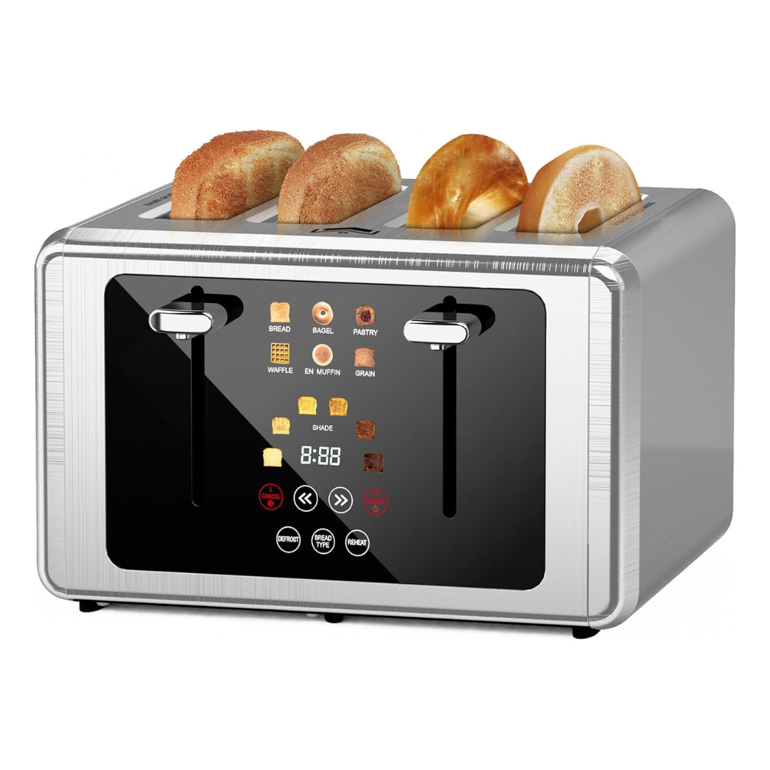 Wunly 4 Slice Touchscreen Toaster With Dual Controls