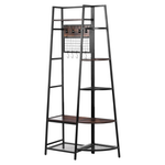 DOEWORKS Entryway Storage Rack Organizer Tower With Shelves And Hooks