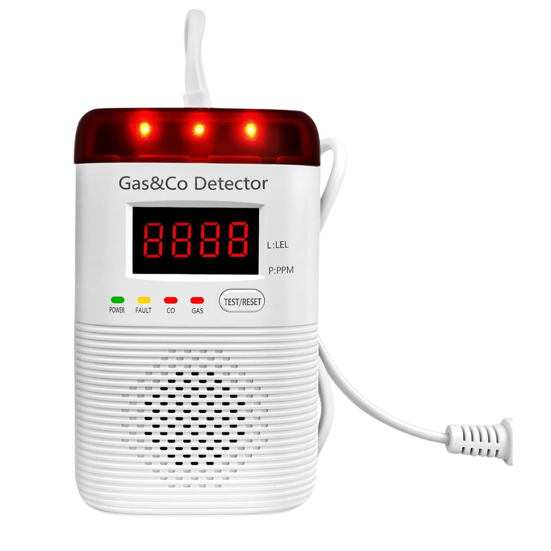 2-in-1 Gas and Carbon Monoxide Detectors Plug in