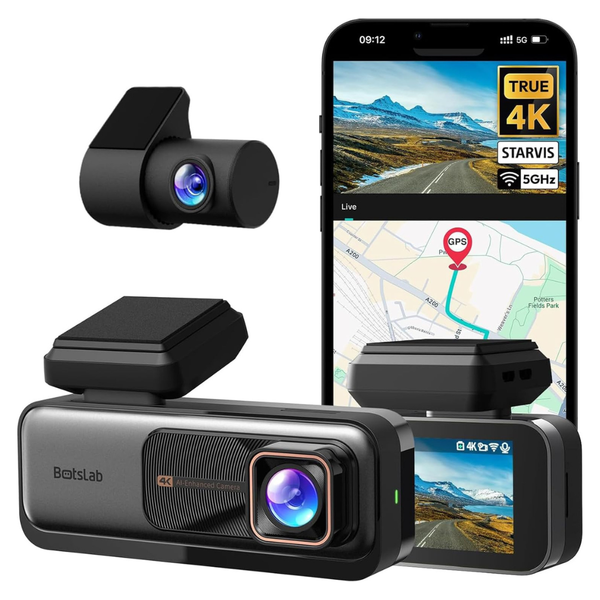 Botslab 4K Front And 2K Rear Dual Dash Cam With ADAS & 64GB Card