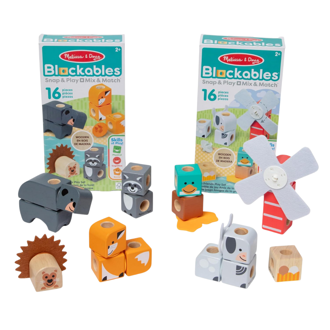 2-Pack Melissa & Doug Blockables Farm & Woodland Play Set Toy