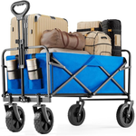 Foldable Shopping Wagons Carts with All-Terrain Wheels (220 Lbs)