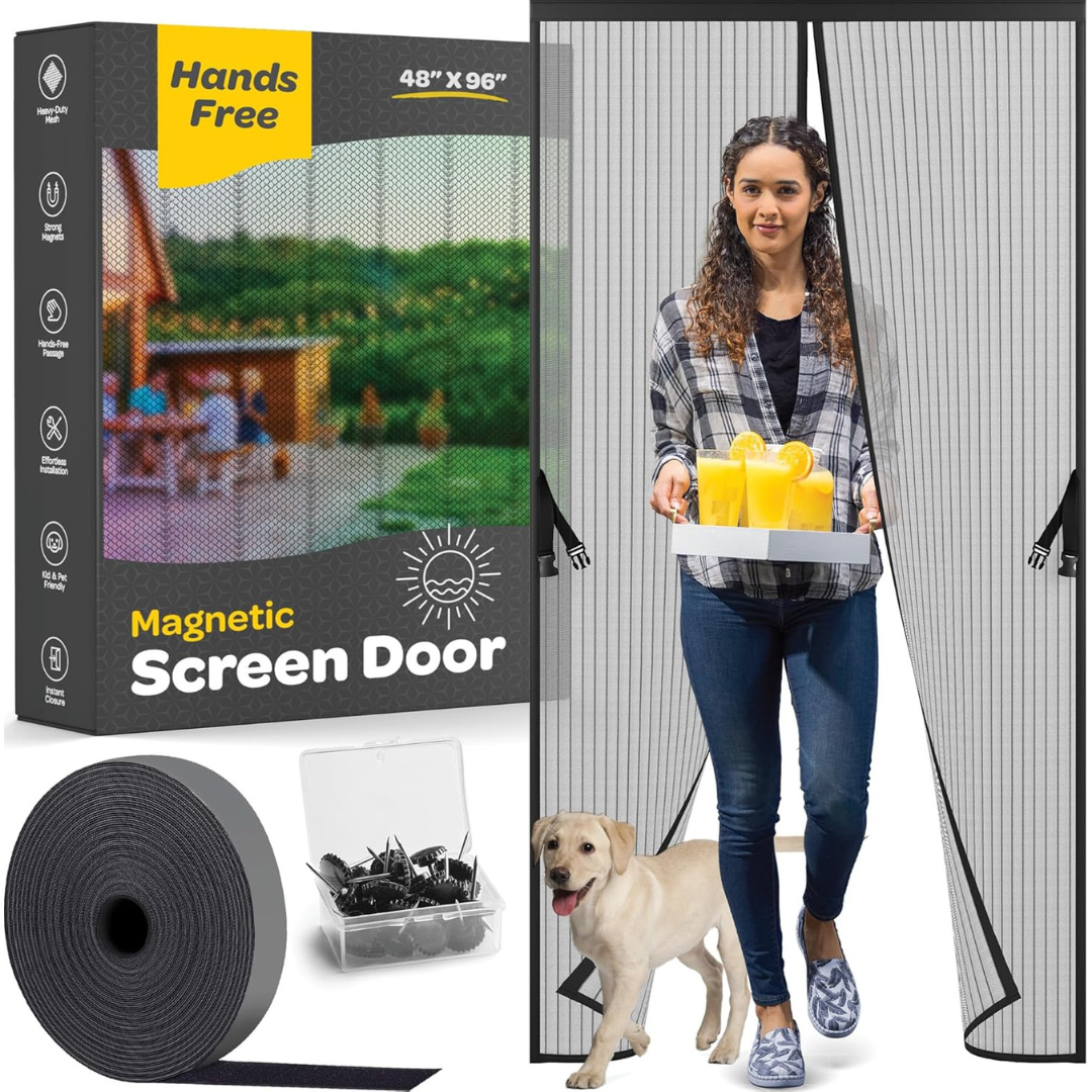 48" x 96" Heavy Duty Hands-Free Magnetic Screen Door