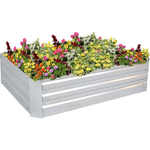 Sunnydaze 4 x 3 x 1ft Rectangular Galvanized Raised Garden Bed Kit