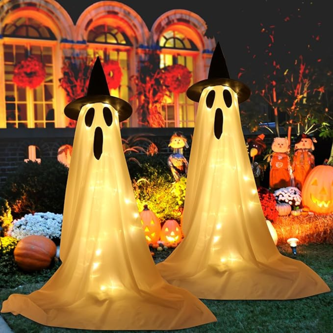 2-Pack Light Up Spooky Ghosts Halloween Decorations