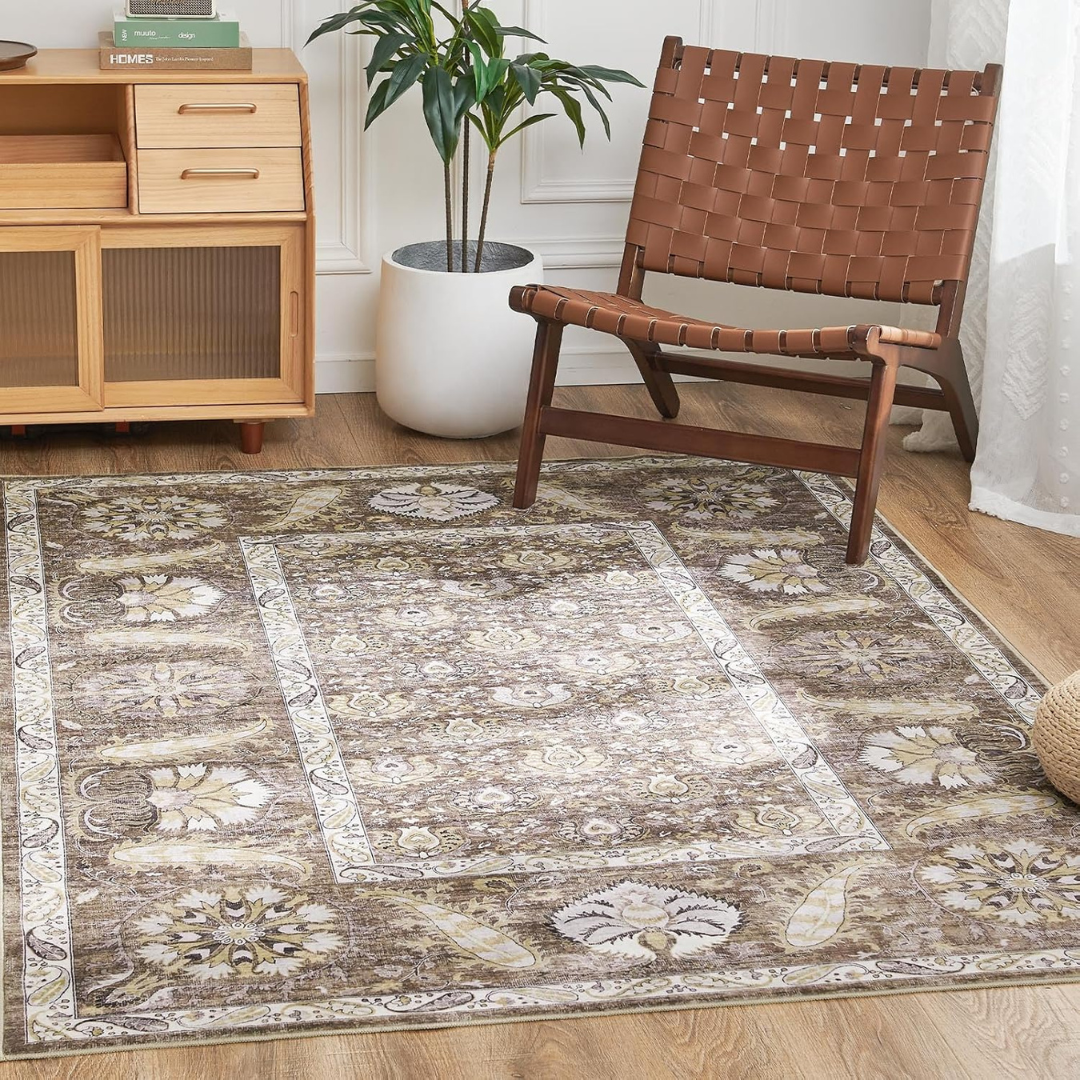 8'x10' Non Slip Washable Vintage Floral Soft Area Rug