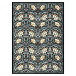 5'x7' Washable Soft Low Pile Green Floral Area Rug