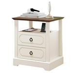 21.3" Wood 2-Drawers Charging Nightstand