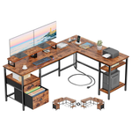 Furologee 66" L Shaped Reversible Computer Gaming Desk