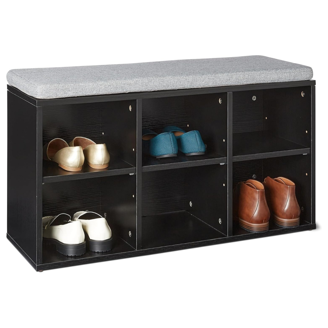 Amazon Basics Shoe Storage Bench With Cushion (Black)