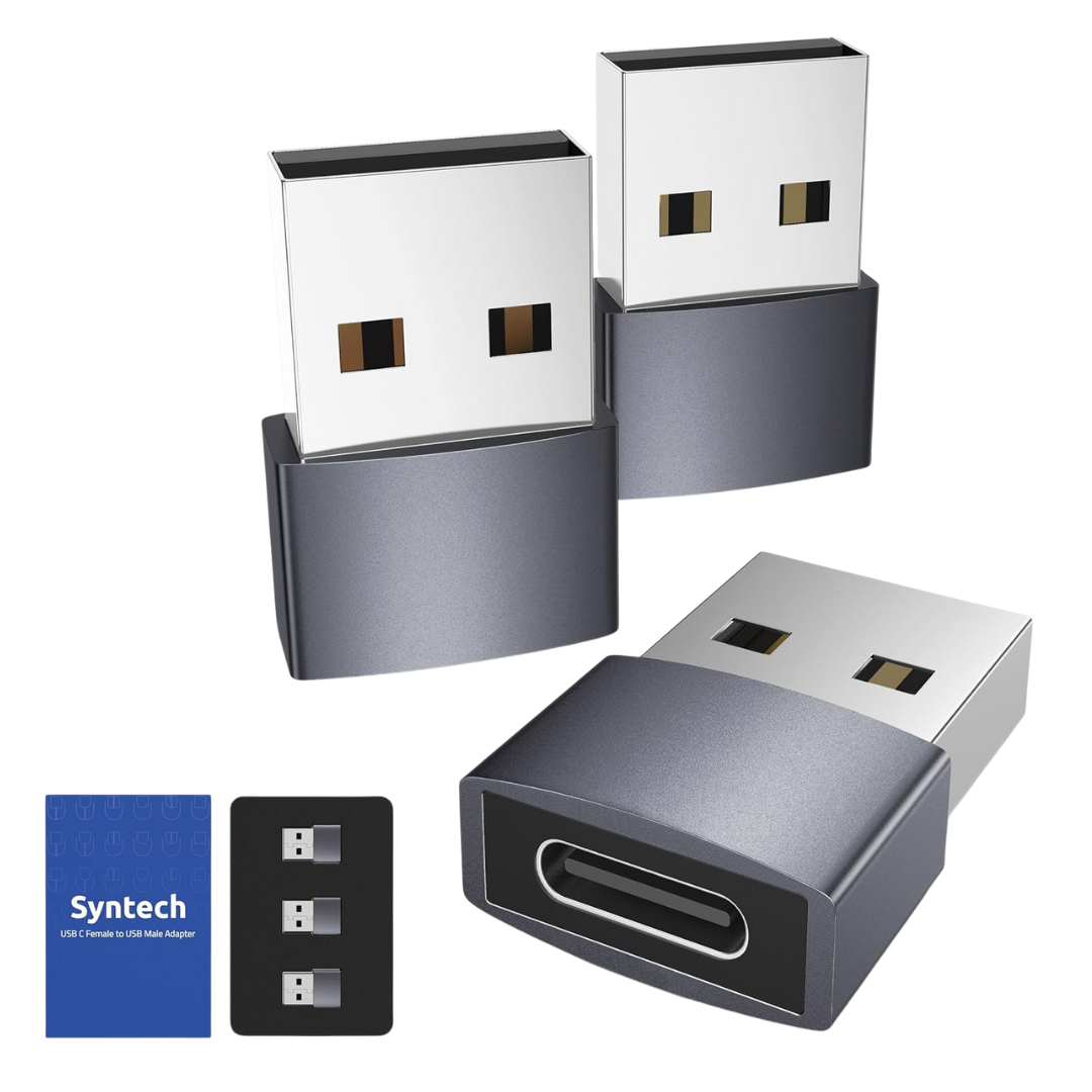 3-Pack Syntech USB-C Female To USB-A Male Adapter