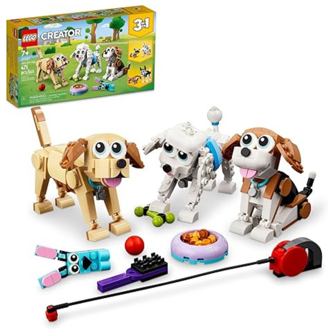 475-Piece LEGO Creator 3-in-1 Adorable Dogs Building Toys Set (31137)