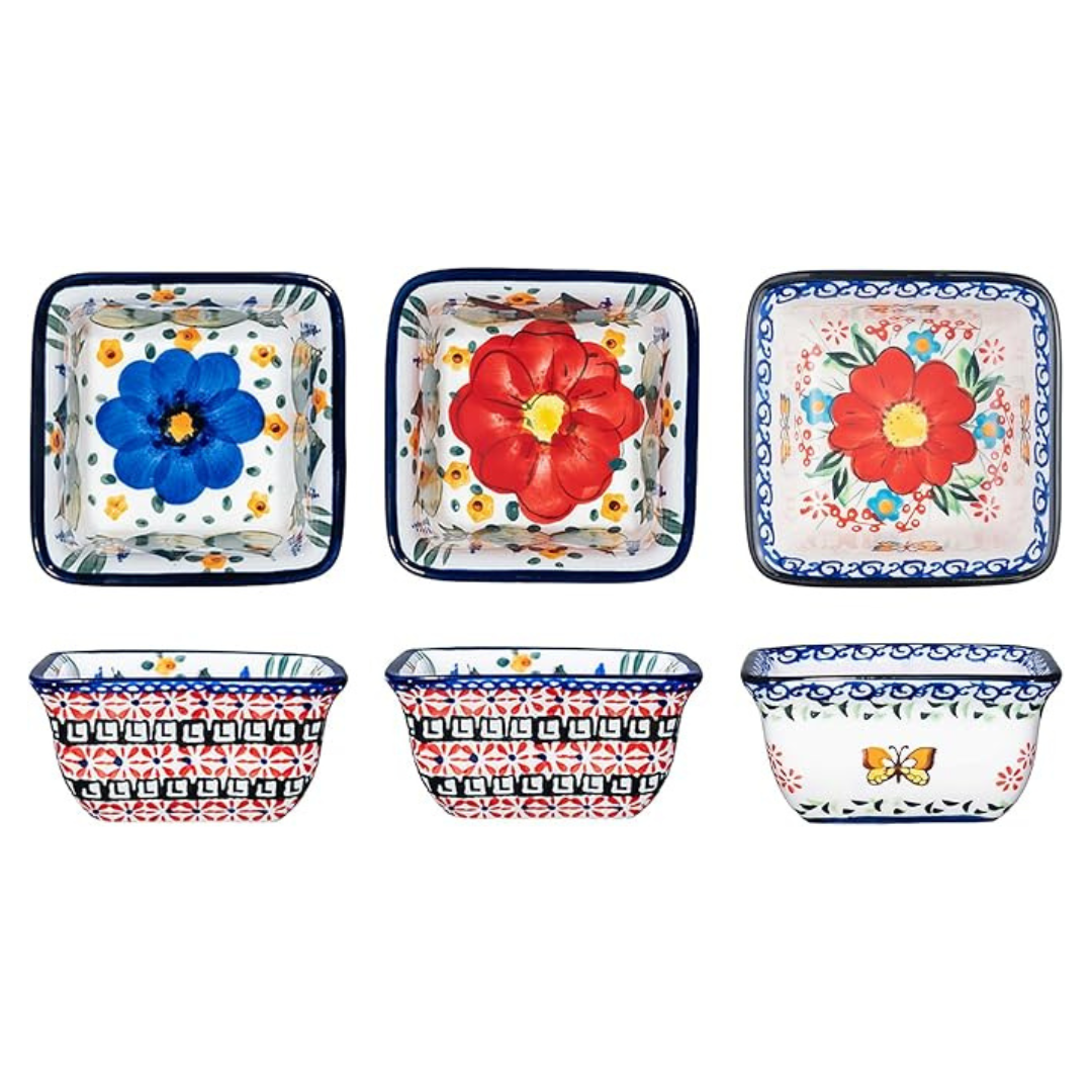 Set of 3 silesia Handmade 6 oz Ceramic Small Bowls