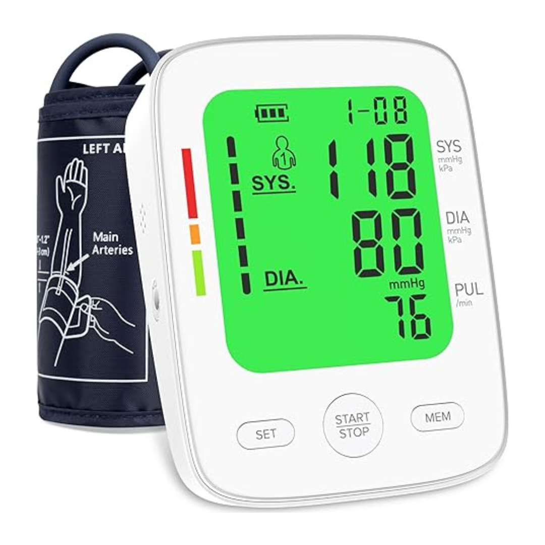 Automatic Upper Arm Blood Pressure Monitor w/ LCD Display