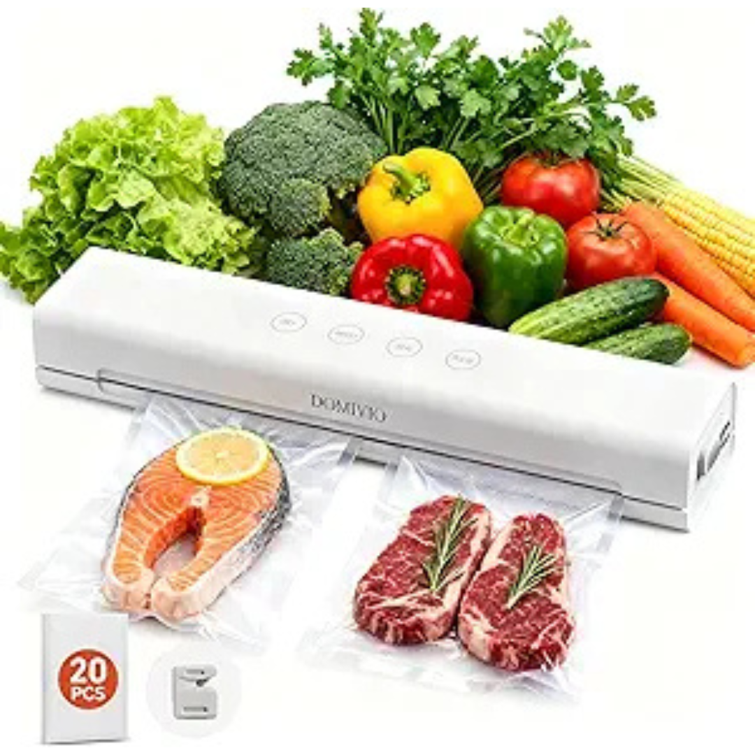 DOVIMIO 4-in-1 Food Vacuum Sealer Machine with 20 Bags (20x30cm)