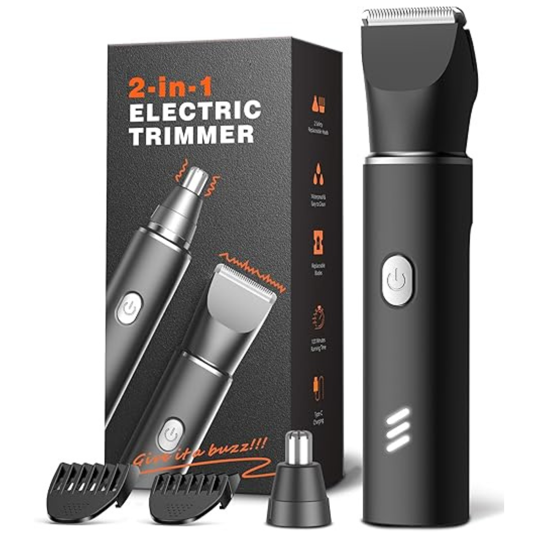 REYOLL Men's Waterproof USB-C Rechargeable Body Hair Trimmer