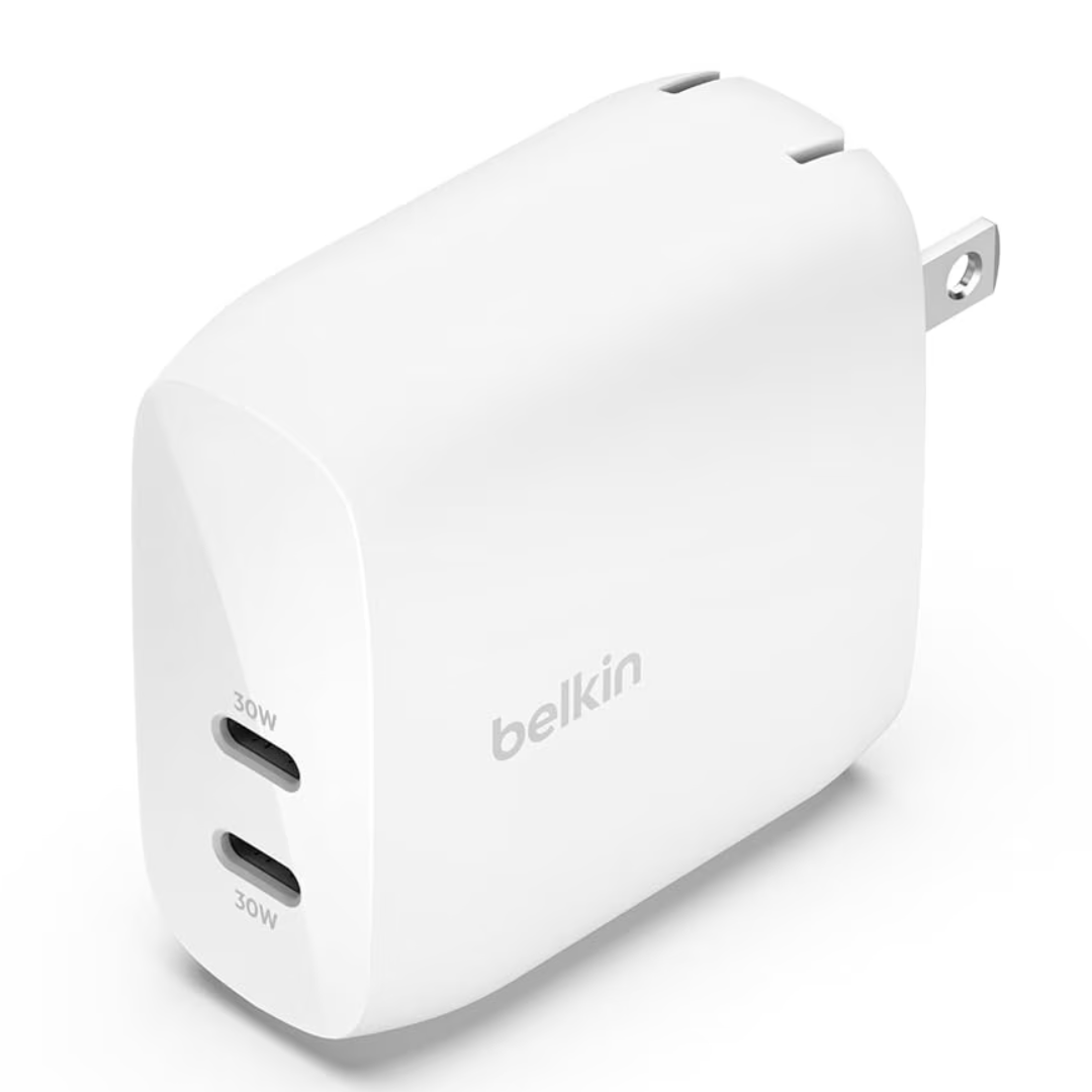 60W Belkin BoostCharge Dual USB-C Wall Charger Adapter with PPS