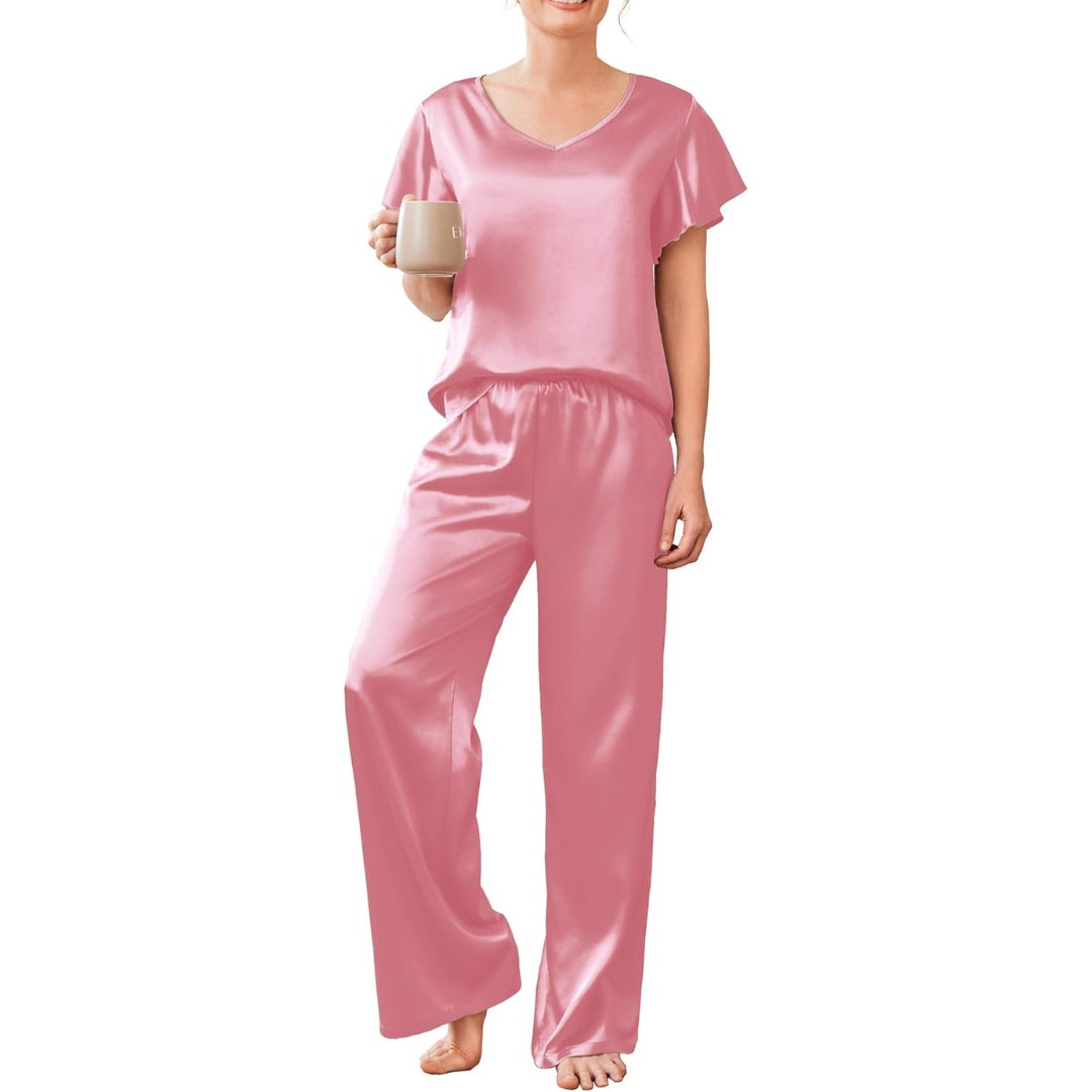Women's 2 Piece Silk Pajamas Set (Various)