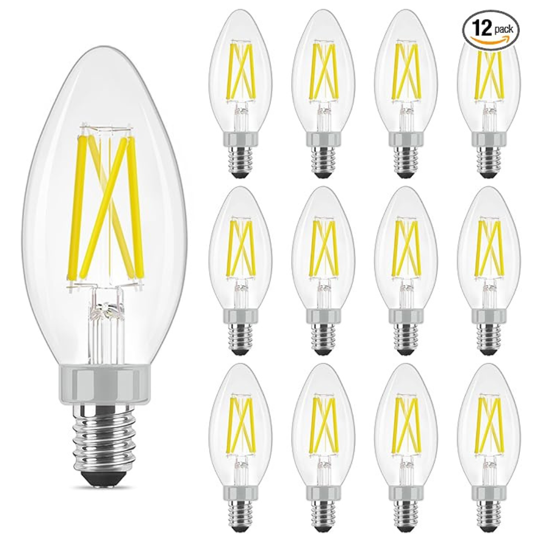 12-Pack 60W B11 Candle Light 5000K Daylight LED Bulbs