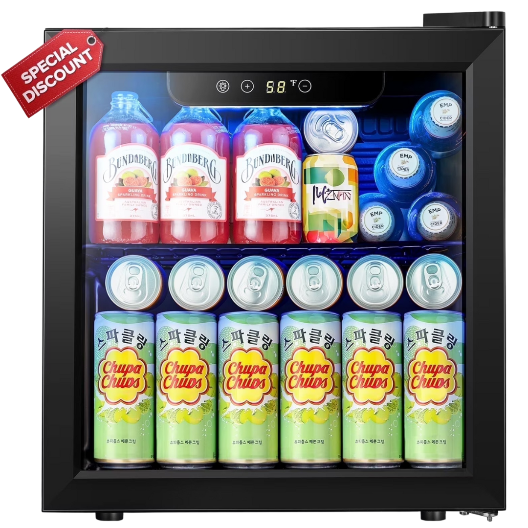 Auseo 1.3 Cu.ft. 55 Can &12 Bottle Mini Beverage Refrigerator Cooler