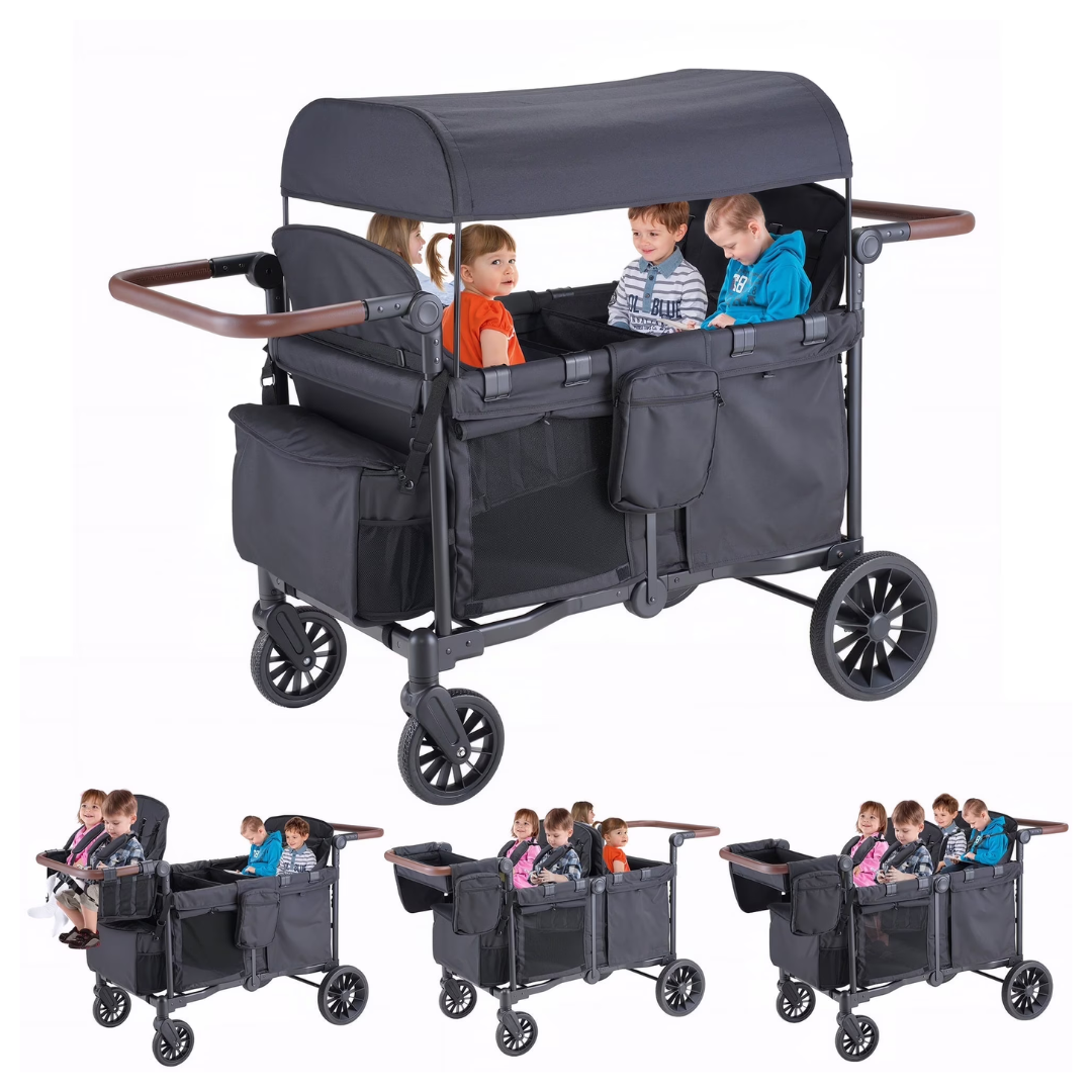 SACVON Toddler Stroller Wagon For 4 Kids With Cooler Bag