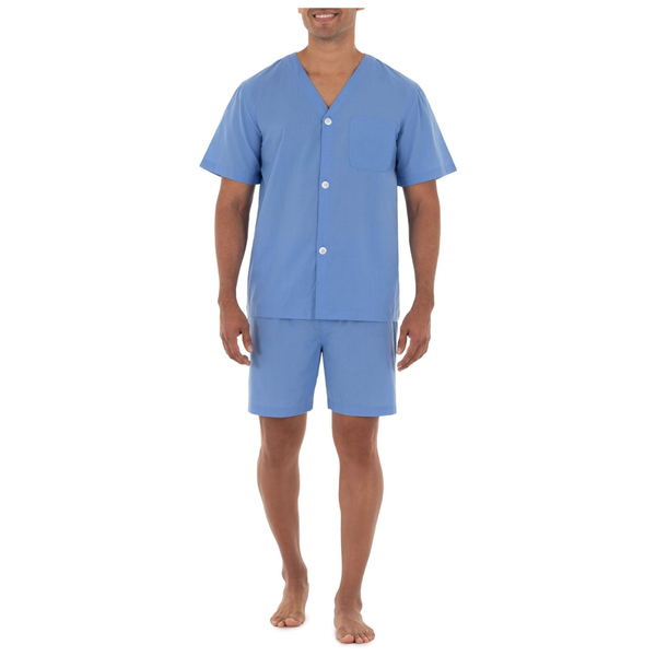 Fruit Of The Loom Men's Broadcloth Short Sleeve Pajama Set