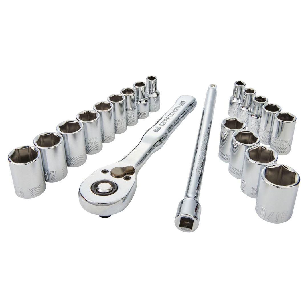20-Piece Craftsman 1/4" Standard & Metric Mechanics Tool Set