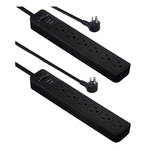 2-Pack AmazonBasics 6-Outlet 600 Joule Surge Protector Power Strip