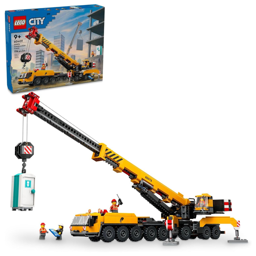 1116-Piece LEGO City Yellow Mobile Construction Crane Toy Set