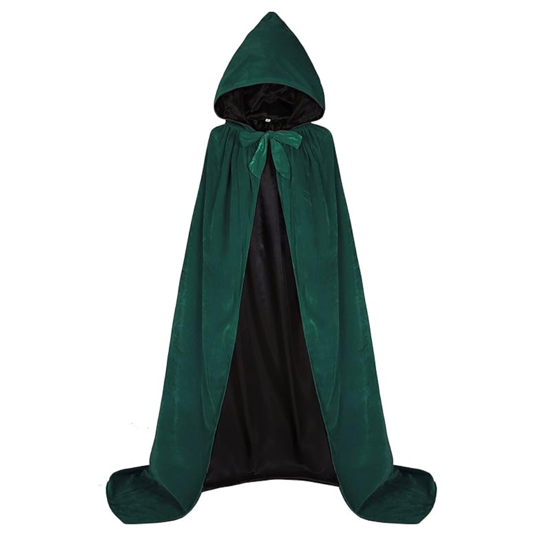 Hooded Cape Cloak Velvet Satin Halloween Costumes