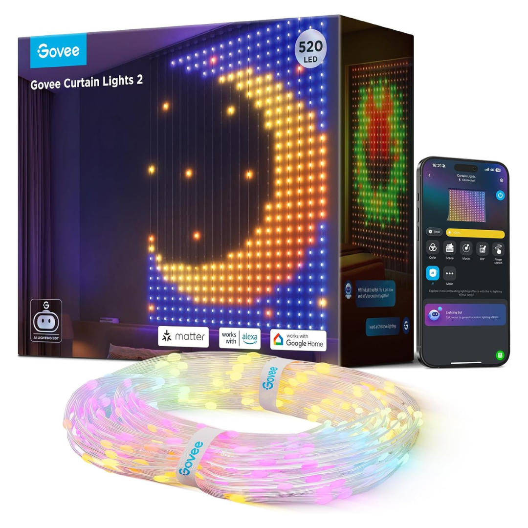 520 LED The Wild Robot Smart LED Curtain Lights 2 (4.9x6.6ft)