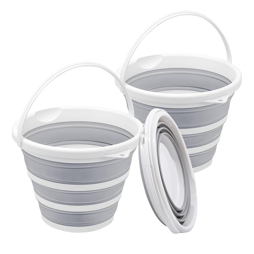 2-Pack 2.6 Gallon (10L) Large Collapsible Buckets