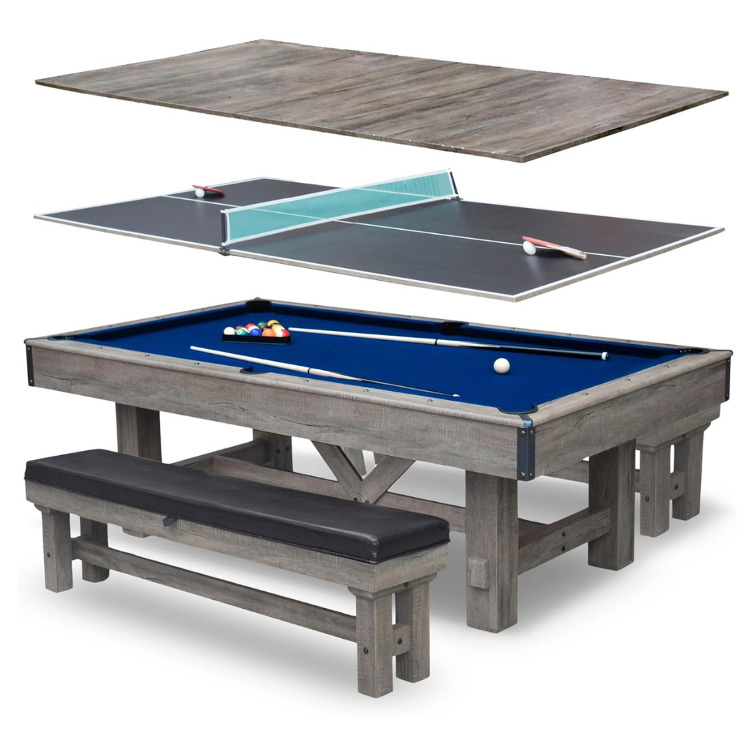 Hathaway Logan 7ft Multi-Game Pool Table Combo Set With Ping Pong