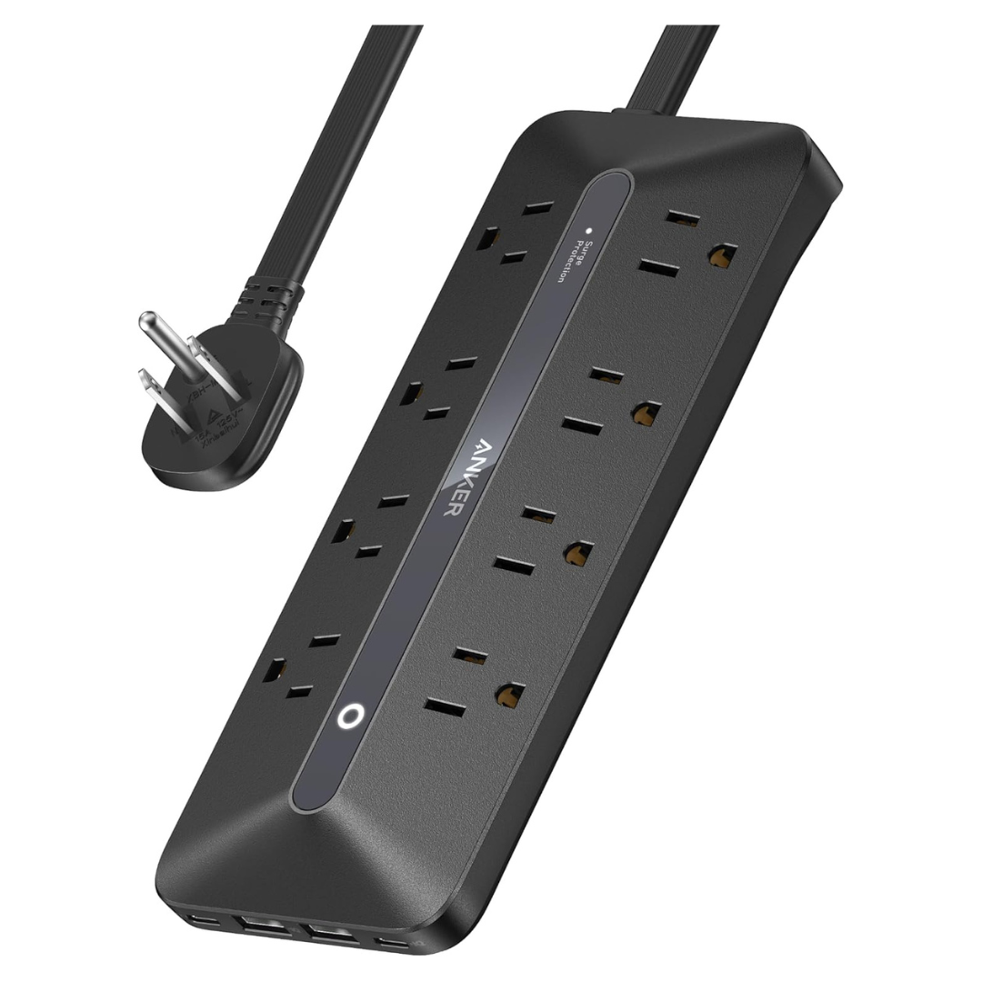Anker 12-in-1 USB-C Flat Plug Power Strip (8x AC, 2x USB-C, 2x USB-A)