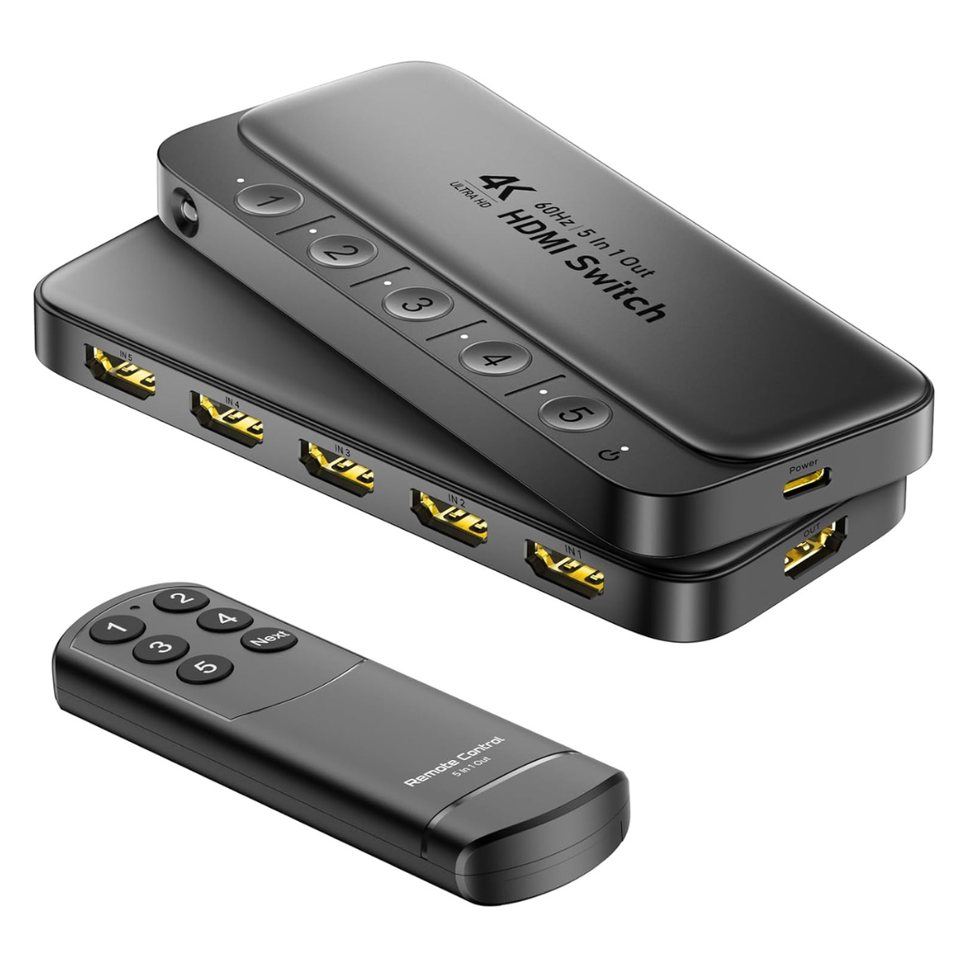 ByteWave 5-in-1 HDMI Switch With Remote