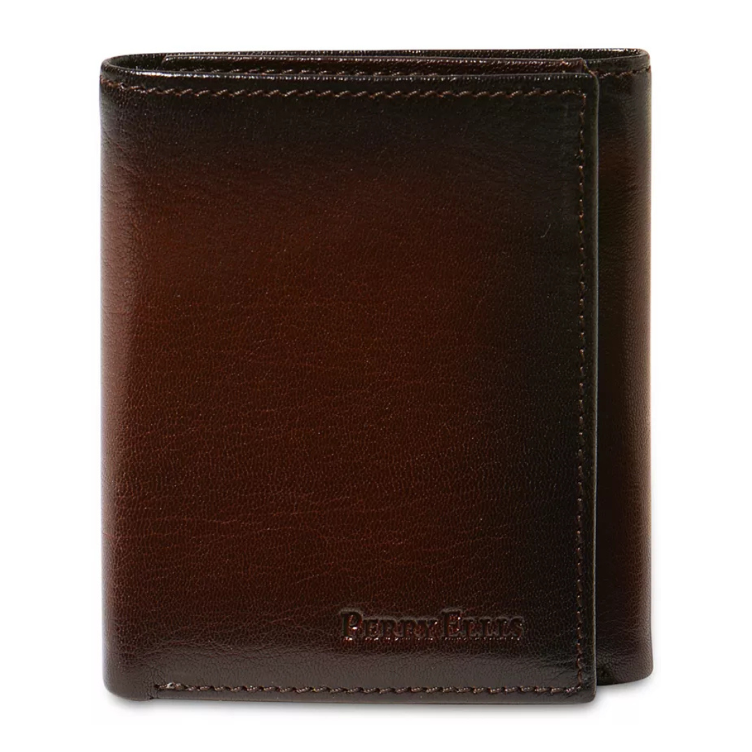 Perry Ellis Men's Leather Michigan Slim Ombre Trifold Wallet