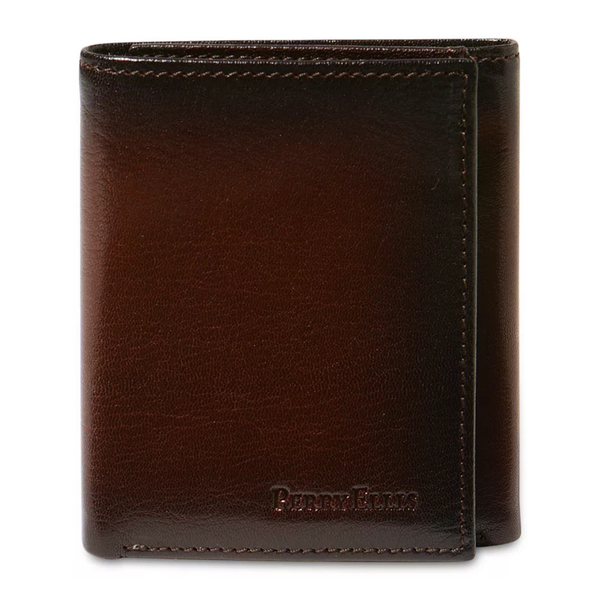 Perry Ellis Men's Leather Michigan Slim Ombre Trifold Wallet