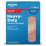 100-Count Amazon Basic Heavy-Duty Fabric Adhesive Bandages