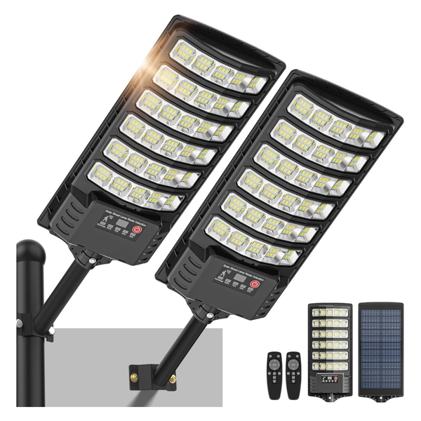 2-Pack Solar Wide Angle Solar LED Security Street Light