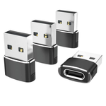 4-Pack Elebase USB-A To USB-C Adapter (Black)
