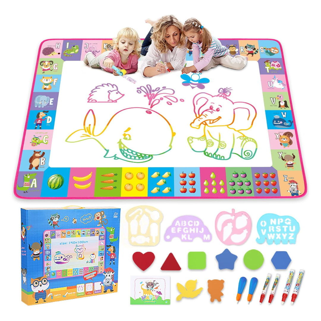 Water Doodle Mat For Kids With Magic Pens Educational Drawing Toy