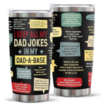 Dad Jokes Stainless Steel 20-Oz Tumbler with Lid Straw