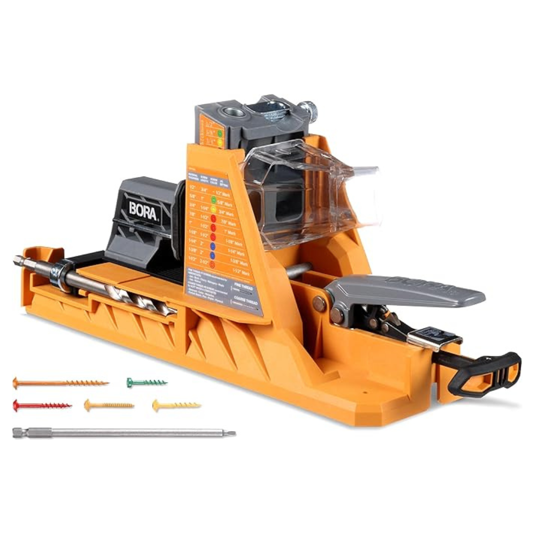 BORA Automatic Pocket Hole Jig with 50 Color-Coated Screws