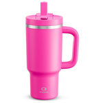 32-Oz Insulated Stainless Steel Tumbler w/ Handle & Straw