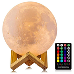 4.8" LOGROTATE USB Rechargeable Moon Lamp w/ Remote & Wooden Stand