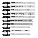 10-Piece FLEX T-Shank Jigsaw Blade Set